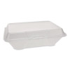 Foam Hinged Lid Container, Secure Two Tab Latch, Poly Bag, 8 X 8.56 X 2.76, White, 100/Sleeve, 2 Sleeves/Bag, 1 Bag/Pack