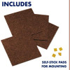 Cork Panels, 12" x 0.38" x 12", Brown, 4/Pack