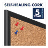 Classic Series Cork Bulletin Board, 48" x 36", Tan Surface, Black Aluminum Frame