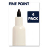 Low-Odor Dry-Erase Marker, Fine Bullet Tip, Assorted Colors, 4/Pack