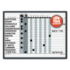Employee In/Out Board System, 15-Person Tracking, 24" x 18", White/Gray Surface, Black Aluminum Frame