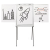 Dry Erase Steel Easel, 29" x 40", White Surface, Satin Aluminum Frame