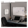 Arc Frame Cubicle Board, Magnetic Dry Erase, 24" x 14", White Surface, Satin Aluminum Frame