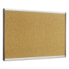 Arc Frame Cubicle Board, Cork Bulletin, 30" x 18", Tan Surface, Satin Aluminum Frame