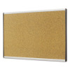 Arc Frame Cubicle Board, Cork Bulletin, 30" x 18", Tan Surface, Satin Aluminum Frame