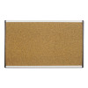 Arc Frame Cubicle Board, Cork Bulletin, 30" x 18", Tan Surface, Satin Aluminum Frame
