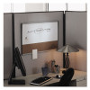 Arc Frame Cubicle Board, Combo Dry Erase/Cork Bulletin, 30" x 18", Tan/White Surface, Satin Aluminum Frame