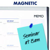 Arc Frame Cubicle Board, Monthly Planning/Scheduling Calendar, 30" x 18", White Magnetic Surface, Satin Aluminum Frame