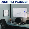 Arc Frame Cubicle Board, Monthly Planning/Scheduling Calendar, 30" x 18", White Magnetic Surface, Satin Aluminum Frame