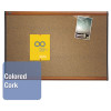 Prestige Colored Cork Bulletin Board, 36" x 24", Brown Surface, Light Cherry Finished Fiberboard/Plastic Frame