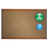 Prestige Colored Cork Bulletin Board, 36" x 24", Brown Surface, Light Cherry Finished Fiberboard/Plastic Frame