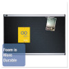Prestige Black Embossed Foam Bulletin Board, 36" x 24", Black Surface, Silver Aluminum/Plastic Frame