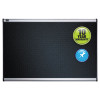 Prestige Black Embossed Foam Bulletin Board, 36" x 24", Black Surface, Silver Aluminum/Plastic Frame