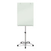 Infinity Glass Mobile Presentation Easel, 36" x 24", White Surface, Black/Gray Metal/Plastic Frame