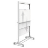 Motion Dual-Track Mobile Magnetic Dry-Erase Easel, 40.5" x 34", White Surface, White Aluminum Frame