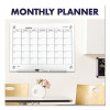 Infinity Magnetic Glass Calendar Board, Monthly Planning/Scheduling, 24" x 18", White Surface