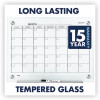 Infinity Magnetic Glass Calendar Board, Monthly Planning/Scheduling, 24" x 18", White Surface