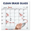 Infinity Magnetic Glass Calendar Board, Monthly Planning/Scheduling, 36" x 24", White Surface