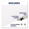 Invisamount Vertical Magnetic Glass Dry-Erase Boards, 28" x 50", White Surface