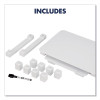 Adjustable Height Desktop Glass Monitor Riser With Dry-Erase Board, 14 X 10.25 X 2.5 To 5.25, White, Supports 100 Lb