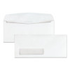 Park Ridge Embossed Executive Envelope, Address Window, #10, Commercial Flap, Gummed Closure, 4.13 x 9.5, White, 500/Box