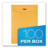 Clasp Envelope, 28 Lb Bond Weight Kraft, #63, Square Flap, Clasp/Gummed Closure, 6.5 x 9.5, Brown Kraft, 100/Box