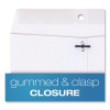 Clasp Envelope, 28 Lb Bond Weight Paper, #90, Square Flap, Clasp/Gummed Closure, 9 x 12, White, 100/Box