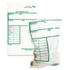 Clear Cash Transmittal Bags With Pre-Printed Info Block, Polyethylene, 6" x 9", Clear, 100/Pack