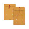 Brown Kraft String/Button Interoffice Envelope, #90, One-Sided Five-Column Format, 31-Entries, 9 x 12, Brown Kraft, 100/Ct