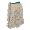 Super Stitch Cotton Looped End Wet Mop Head, 20 Oz Capacity, Medium, White, 1" White Headband