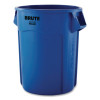 Brute Container, 10 Gal, Plastic, Blue