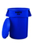 Brute Self-Draining Flat Top Lid For 55 Gal Round Brute Containers, 26.75" Diameter, Blue, 3/Carton