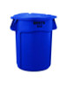 Brute Self-Draining Flat Top Lid For 55 Gal Round Brute Containers, 26.75" Diameter, Blue, 3/Carton