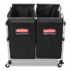 4 Bushel Collapsible X-Cart Bag For Rubbermaid Commercial 1881749 And 1881781, 5 Cu Ft, 22.08" x 15.33" x 27.33", Black, 2/Ct
