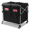 4 Bushel Collapsible X-Cart Bag For Rubbermaid Commercial 1881749 And 1881781, 5 Cu Ft, 22.08" x 15.33" x 27.33", Black, 2/Ct