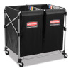 4 Bushel Collapsible X-Cart Bag For Rubbermaid Commercial 1881749 And 1881781, 5 Cu Ft, 22.08" x 15.33" x 27.33", Black, 2/Ct