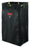 Zippered Vinyl Cleaning Cart Bag For Rubbermaid Commercial Fg6173-88, 24 Gal, 6.5" x 9.13" x 17.25", Black, 4/Carton