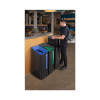 Sustain Decorative Refuse With Recycling Lid, 15 Gal, Metal/Plastic, Black