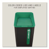 Sustain Decorative Refuse With Recycling Lid, 23 Gal, Metal/Plastic, Black/Green