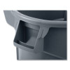 Vented Wheeled Brute Container, 44 Gal, Plastic, Gray