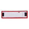 Adaptable Flat Mop Pads, Microfiber, 19.5 X 5.5, Red, 12/Carton
