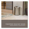 Refine Series Half Round Waste Receptacle, 16 Gal, Plastic/Stainless Steel