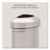 Refine Series Half Round Waste Receptacle, 16 Gal, Plastic/Stainless Steel