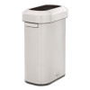 Refine Series Waste Receptacle, 15 Gal, Plastic/Stainless Steel