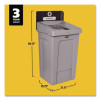Slim Jim Recycling Station 1-Stream, Landfill Recycling Station, 33 Gal, Resin, Gray
