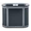 Enhance Pill Dual Stream Waste Receptacle, (2) 23 Gal Capacity Bins, Metal, Umbra Gray/Pearl Gray