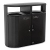 Resist Dual Stream Waste And Recycling Container, 46 Gal, Metal, Black