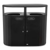 Resist Dual Stream Waste And Recycling Container, 46 Gal, Metal, Black