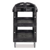 Brute 3-Shelf Heavy-Duty Ergo Lipped Utility Cart, Resin, 3 Shelves, 600 Lb Capacity, 25.24" x 44" x 47", Black