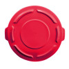 Brute Self-Draining Flat Top Lids For 32 Gal Round Brute Containers, 22.25" Diameter x 3"h, Red, 3/Carton